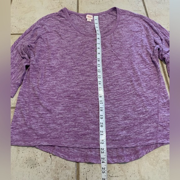 Mossimo Supply Co. Heathered Purple Henley Top Size L - Picture 6 of 6